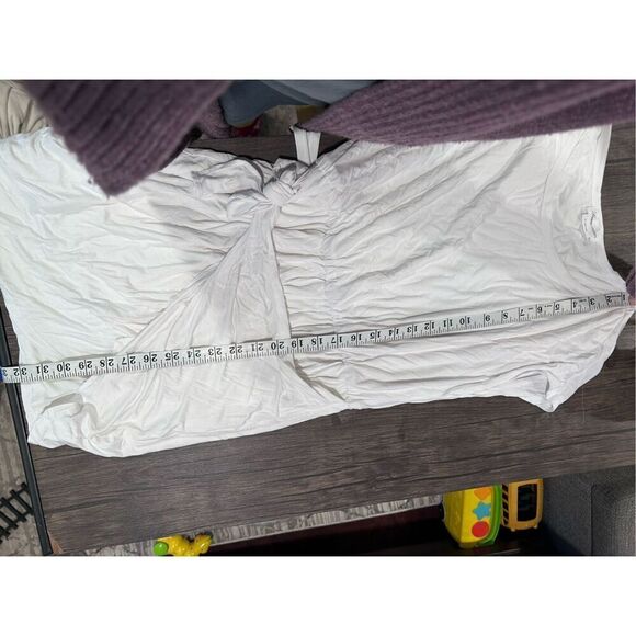 Lovers And Friends Short Sleeves Tie Knot Wrap Style Dress White Size Medium - Picture 9 of 9